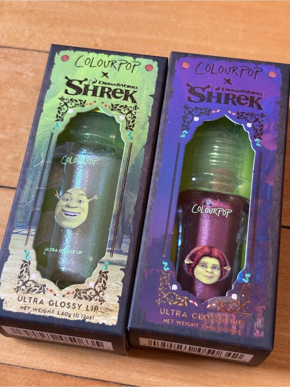 New in Box ColourPop x Shrek Limited Edition Ultra Glossy Lip Gloss - Set of 2